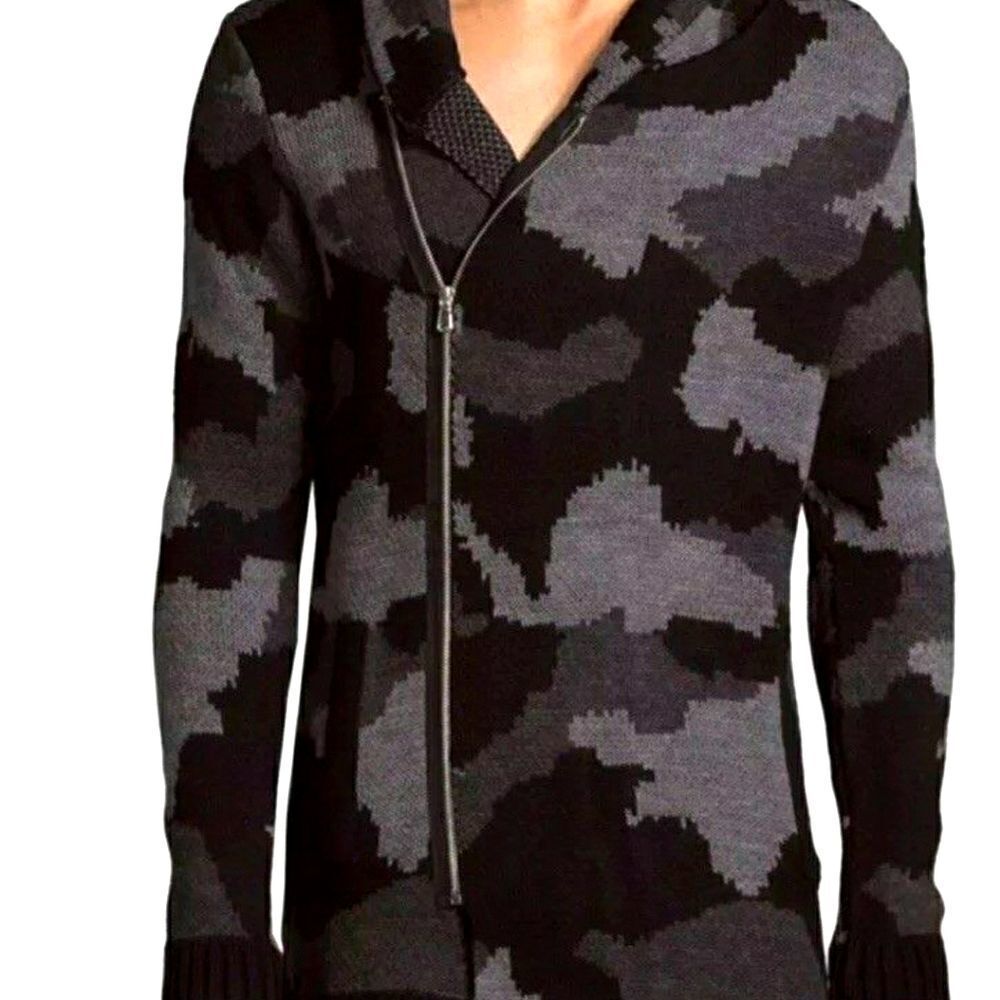 Ron Tomson Men's Camo Moto zip Cardigan‎